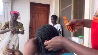 ASMR✨VISUAL ASMR AND LAYERED GUM SOUND. MY SISTER LOOSENED MY BRAIDS OUTDOOR.