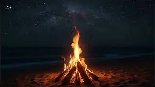 3 Stunden Lagerfeuer am Meer 🔥🌊 | Knisterndes Feuer & Meeresrauschen zum Entspannen & Schlafen