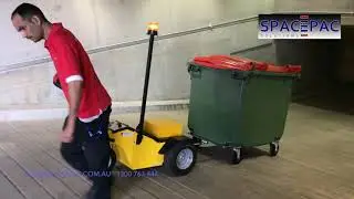 Alitrak Australia TT900 Tug with 660ltr Waste bin on Ramp