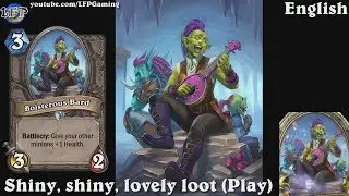 Hearthstone: Boisterous Bard card sounds in 14 languages -Kobolds & Catacombs