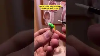 How to make a magnetic clay mushroom with snake. #clayart #diy #animation #mushroom #viral #magnet