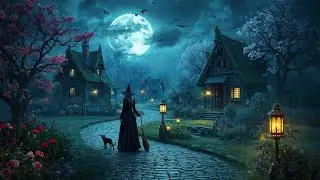 1 Hour Haunted Witch Village 🔮 Spooky Halloween Ambience Music 🎵 For Study & Productivity Session 4K