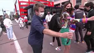 Valsecchi che combini? Incidente nel post gara con Federica Masolin (#SkySportF1)