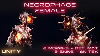 [Unity] Necrophage Female. a humanoid creature for horror games on #unity  @AssetStore   @Fab ​