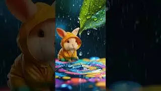🌈 Rabbit in Rainy | Colorful Reflections Calm