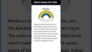 Short Essays for kids | Rainbow