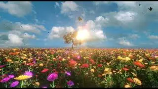 RELAXING MUSIC WITH BEAUTIFUL NATURAL GARDEN -  NICE ANIMATION WITH NATURAL FLOWER SCENERY