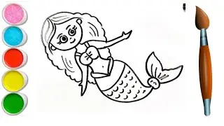 How to draw a mermaid step by step | Mermaid drawing for kids | Coloring &Painting #mermaid #art 