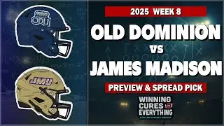 Прогноз матча Old Dominion против James Madison против Spread на студенческий футбол 2025 года
