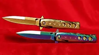 El Dorado City Of Gold and Rainbow Assisted Open Folding Pocket Stiletto Knifes - $9.99