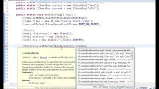 Java JCheckbox application