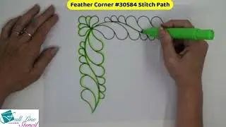 Full Line Stencil  Stitch Guide, Feather Corner #30584