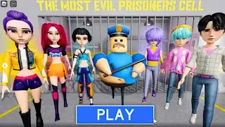 Saja Boys Vs Huntrix Kpop Demon Hunters Barry Prison Run | Roblox Obby #roblox #obby #scaryobby