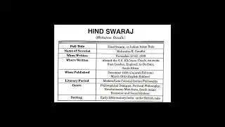 HIND SWARAJ- AN OVERVIEW