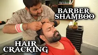 Head Massage therapy, Skin, Hair Crack,  Neck Cracking by Indian Barber SHAMBOO 😌 #ASMR