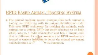 RFID Based Animal Tracking System
