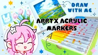 Draw with me 🎨✍️| Arrtx Acrylic Paint markers | Sketchbook drawing&rsquo;s ✨