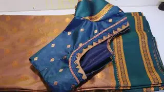 Paithani silk saree blouse back neck design cutting and stitching blouse neck design