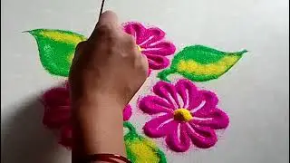  2 small Rangoli 2025 letest navatri design ll begener Rangoli designs ll फूल की आकर्षक रंगोली 🌹