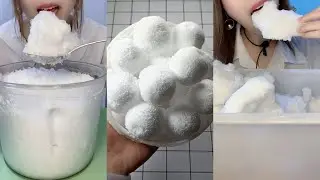 【ASMR】Big Bites Shaved Ice Crunch Refrozen Ice Ball Eating ASMR ❤️❄️얼음을 먹고 | 氷を食べる音 |