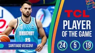 Santiago Vescovi (24 PTS) leads MAJOR Uruguay 🇺🇾 upset over USA 🇺🇸 at #AmeriCup 2025!