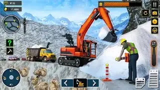 Snow Offroad Construction Game | Excavator Snow Remove Road | Construction Career |Gameplay #1
