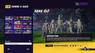Basic Team Creation & Skills Dark Elf, Elven Union, & Skaven - Blood Bowl 3 (No Commentary)
