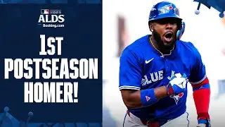 Vladimir Guerrero Jr. hits his first career Postseason homer to put the Blue Jays ahead! 🇨🇦
