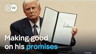 President Trump signs first round of executive orders, withdraws from Paris agreement | DW News