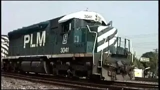 PLM leased power on CP (D&H) train at BD Interlocking.  June 7, 1992.