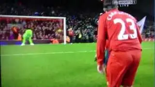 Robbie Fowler and John Bishop blindfolded penalty