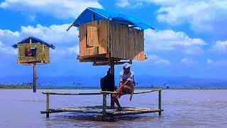 BERTAHAN HIDUP MEMBANGUN RUMAH SATU TIANG DI TENGAH DANAU TEMPE