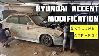 Hyundai Accent Modification | modified to look like skyline GTR-34|