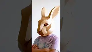 DIY Easter Bunny Mask! 🐰🎨 Create a low-poly rabbit mask for kids & decor! #DIY #Easter #papercraft