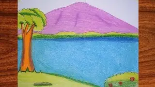 How to draw beautifull natural scenery easy || Drawing Beautifull Natural Scenery Easy. 