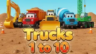 🚜 Count the Trucks 1–10! | Construction Truck Counting Song 🎶 #kidssongs #counting1to10 #trucksongs