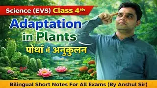Adaptation in Plants 🌿 | Science / EVS Class 4 | Short Notes | Hindi + English | By Anshul Sir