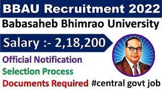 Babasaheb bhimrao Ambedkar University || BBAU Professor Recruitment 2022 #bbau