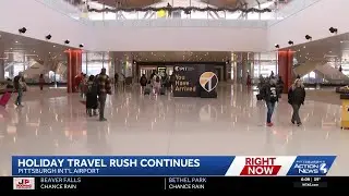Holiday travel rush continues at Pittsburgh International Airports new terminal