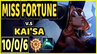 PAPRYZE (MISS FORTUNE) vs KAI'SA - 10/0/6 KDA BOTTOM ADC CHALLENGER GAMEPLAY - OC
