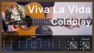 Coldplay - Viva La Vida l Guitar Tutorial (TAB + Chords) #guitarcover #guitar #coldplay #cover