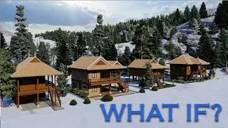 What if it is snowing in tropical country? 3D animation of Khmer traditional house in the snow.