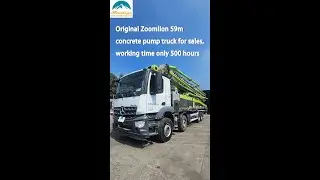 Original used Zoomlion 59m concrete pump truck for sales, working time only 500 hours