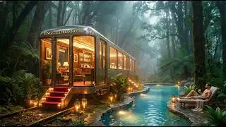 I Built a Secret Train Carriage House in the Jungle - (Start-to-Finish ASMR)