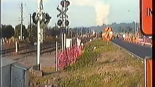 Three trains at Trafalgar, Gippsland. 15th June 1996