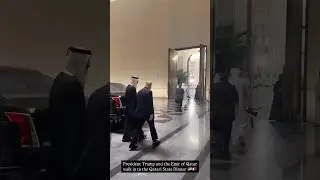 President Trump and the Emir of Qatar walk in to the Qatari State Dinner 🫡🤝 #donaldtrump #trump