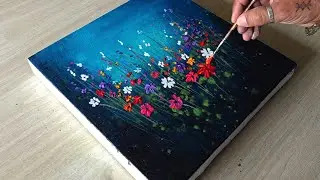 Easy Floral Painting For Beginners / Simple Technique / Acrylic Painting 