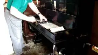 An ebonised organette Piano Concerto Brevettato, 73 key.