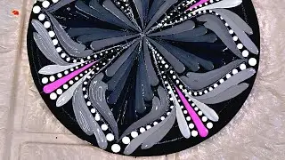 🖌️Mini dot mandala painting on MDF board acrylic painting/step by step tutorial gray mandala art.🎨