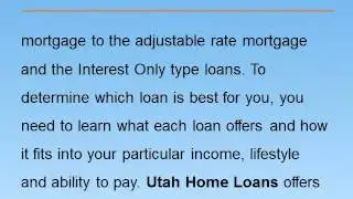 Different Types of Utah Home Loans
